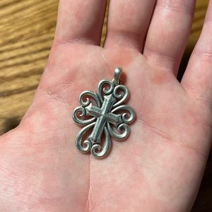James Avery discontinued sterling silver filagree cross pendant
